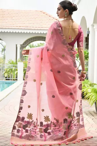 Cotton Saree with Contrast Blouse