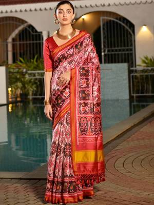 Ethnic Motifs Printed Banarasi Saree 1