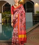 Ethnic Motifs Printed Banarasi Saree