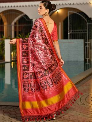 Ethnic Motifs Printed Banarasi Saree 3