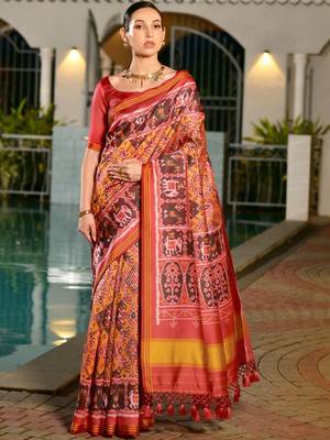Ethnic Motifs Woven Design Zari Banarasi Saree 1