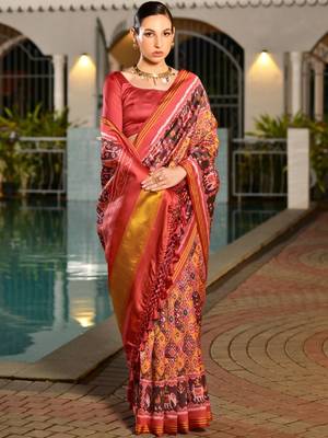 Ethnic Motifs Woven Design Zari Banarasi Saree 4