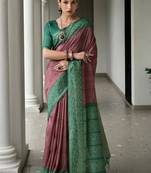 Geometric Printed Saree with Blouse Piece