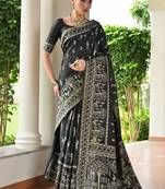 Ethnic Motifs Woven Design Zari Banarasi Saree