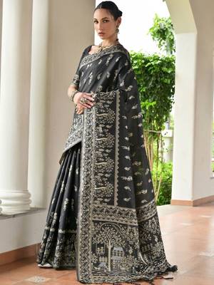 Ethnic Motifs Woven Design Zari Banarasi Saree 2