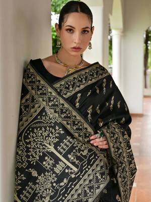 Ethnic Motifs Woven Design Zari Banarasi Saree 5