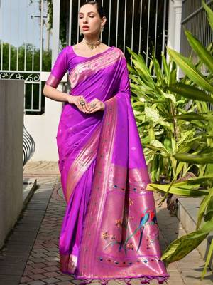 Woven Design Zari Banarasi Saree 1