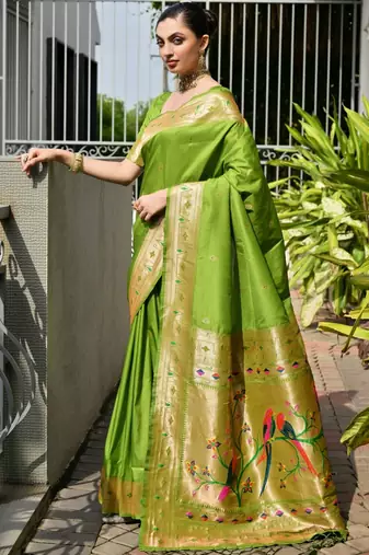 Woven Design Zari Paithani Saree with Blouse