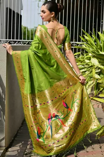 Woven Design Zari Paithani Saree with Blouse