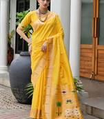 Ethnic Motifs Woven Design Zari Paithani Saree