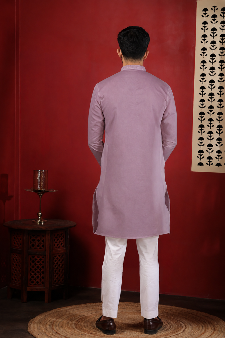 Purple embroidered kurta payjama