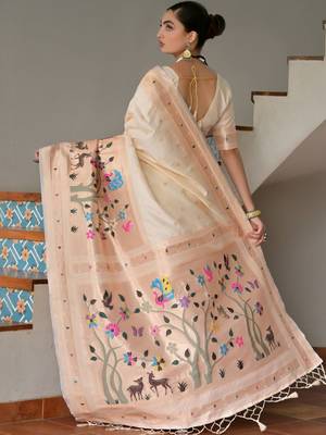 Ethnic Motif Woven Design Zari Banarasi Saree 4