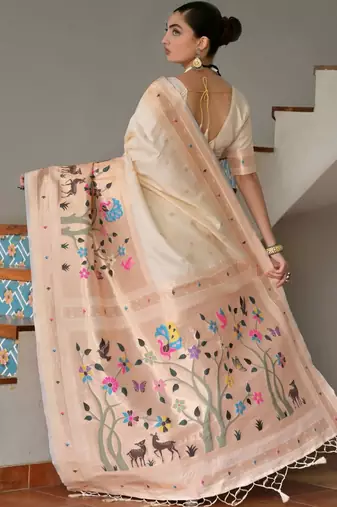 Ethnic Motif Woven Design Zari Banarasi Saree
