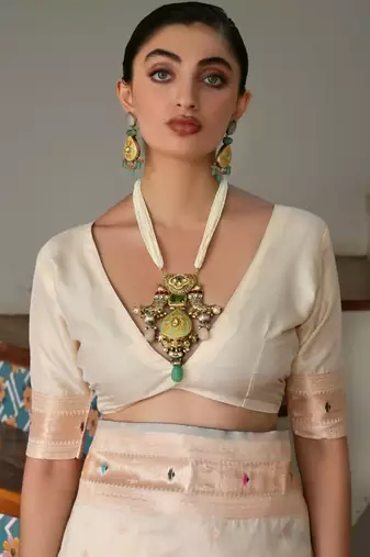 Ethnic Motif Woven Design Zari Banarasi Saree