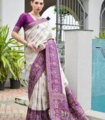 Ethnic Motifs Woven Design Zari Banarasi Saree