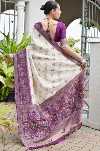 Ethnic Motifs Woven Design Zari Banarasi Saree