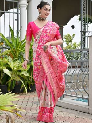 Banarasi Silk Patola Saree with Blouse 4