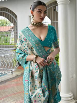 Banarasi Silk Patola Saree with Blouse 5