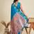 Copper Silver Zari Woven Butti Banarasi Silk Saree with Paithani Border