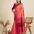 Solid Contrast Temple Border Raw Silk Saree with Striped Zari Woven Detail