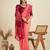 Solid Contrast Temple Border Raw Silk Saree with Striped Zari Woven Detail