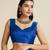 Solid Contrast Temple Border Raw Silk Saree with Striped Zari Woven Detail