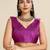 Solid Contrast Temple Border Raw Silk Saree with Striped Zari Woven Detail