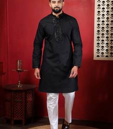 Black embroidered kurta payjama