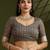 Self Checks Muga Cotton Saree with Kalamkari Border and Zari Woven Detail