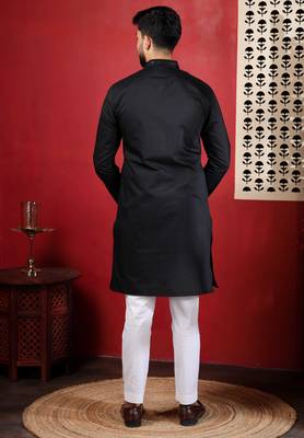 Black embroidered kurta payjama 2
