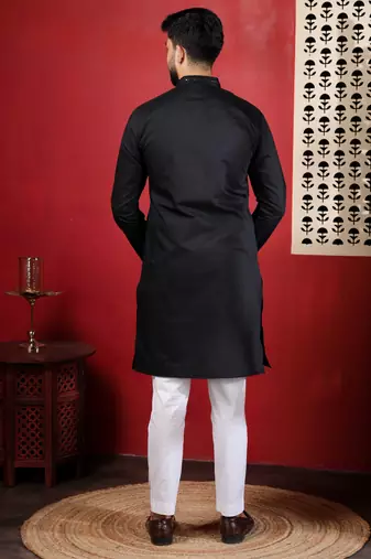 Black embroidered kurta payjama