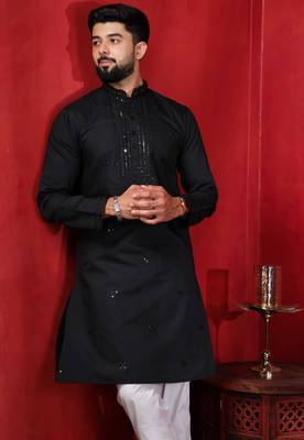 Black embroidered kurta payjama 3
