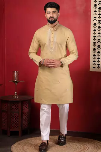 Chikoo embroidered kurta payjama