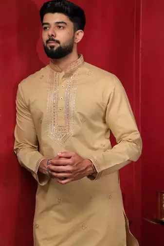 Chikoo embroidered kurta payjama