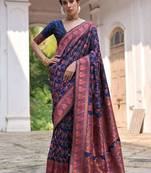 Woven Design Zari Pashmina Banarasi Saree