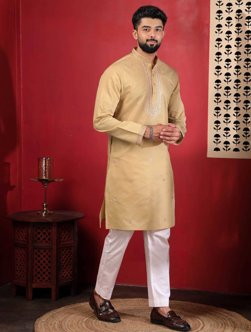 Chikoo embroidered kurta payjama