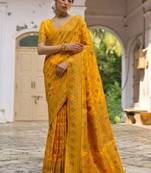 Floral Zari Pashmina Banarasi Saree