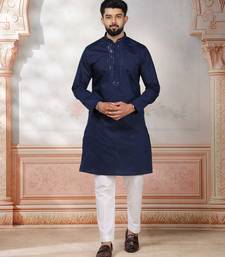 Blue embroidered kurta payjama