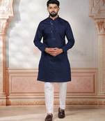Blue embroidered kurta payjama