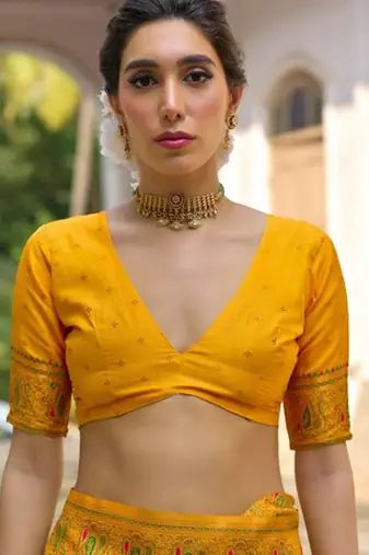 Floral Zari Pashmina Banarasi Saree