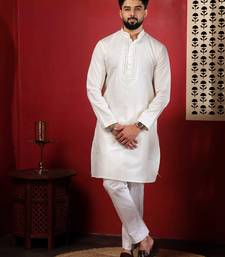 White embroidered kurta payjama