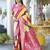 Leheriya Woven Design Zari Border Banarasi Silk Saree