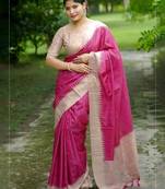 Checked Tussar Saree