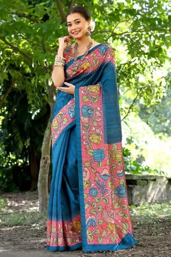 Floral Silk Cotton Tussar Saree