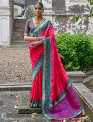 Ethinic Moftis Woven Design Zari Banarasi Silk Saree 1