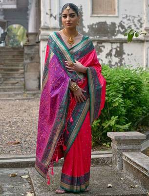 Ethinic Moftis Woven Design Zari Banarasi Silk Saree 3