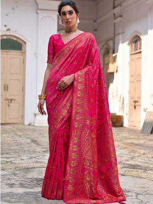 Woven Design Zari Pashmina Banarasi Saree 1