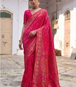 Woven Design Zari Pashmina Banarasi Saree