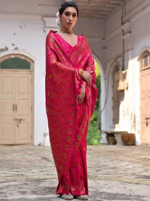 Woven Design Zari Pashmina Banarasi Saree 2