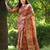 Stylish Floral Printed Zari Tussar Silk Saree